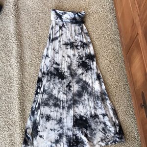 Maxi skirt in soft jersey knit tie dye grey